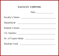 Sample Faculty Copying Form